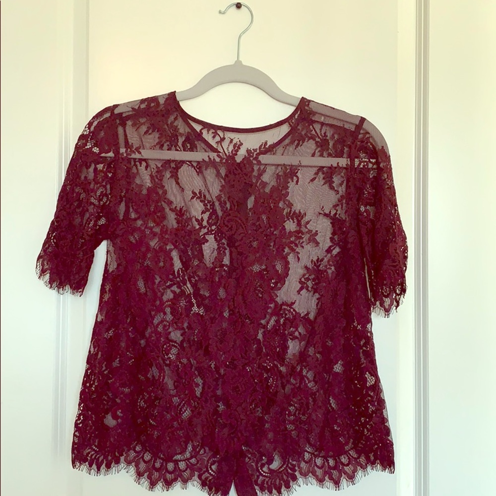 Sheer and Lacey Burgundy Top (small)